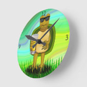 Thirsty Turtle Round Clock Runde Wanduhr (Winkel)