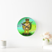 Thirsty Turtle Round Clock Runde Wanduhr (Zuhause)