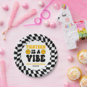 Thirteen Is A Vibe Retro 13th Birthday Party Pappteller (Party)