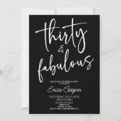 Thirty & Fabulous Minimal 30th Birthday Party Einladung (Vorderseite)