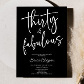 Thirty & Fabulous Minimal 30th Birthday Party Einladung