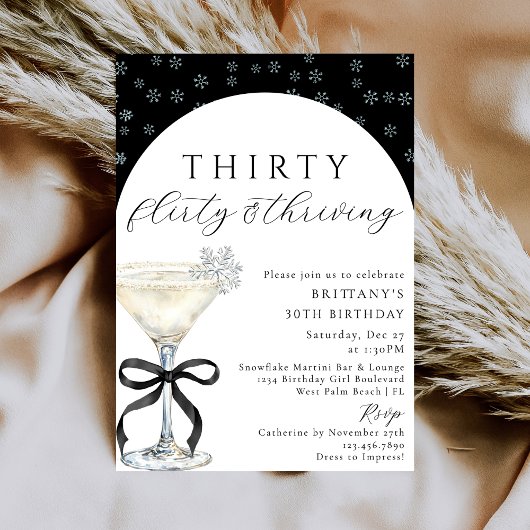 Thirty Flirty & Thriving Chic Winter 30th Birthday Einladung