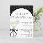 Thirty Flirty & Thriving Chic Winter 30th Birthday Einladung (Stehend Vorderseite)