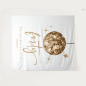 Thirty Gold Disco Ball 40th Birthday Party Wandteppich (Vorderseite (Horizontal))
