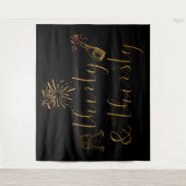 Thirty & Thirsty Gold Glitzer Script Wandteppich (Vorderseite)