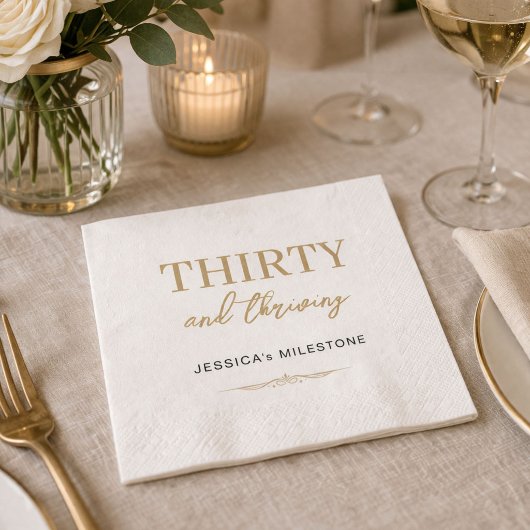 Thirty & Thriving 30th Birthday Party Serviette