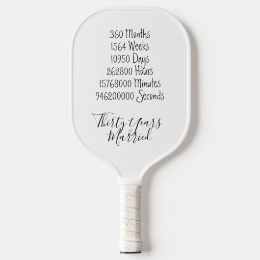 Thirty years Anniversary 30th wedding fun game Pickleball Schläger (Vorderseite)