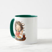 This adorable illustration shows a little girl hap tasse (Vorderseite Links)