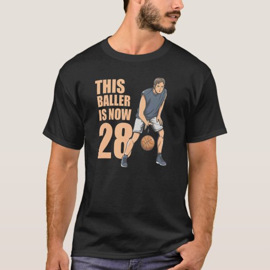 This Baller Is Now 28 Cute 28th Basketball For Boy T-Shirt (Vorderseite)
