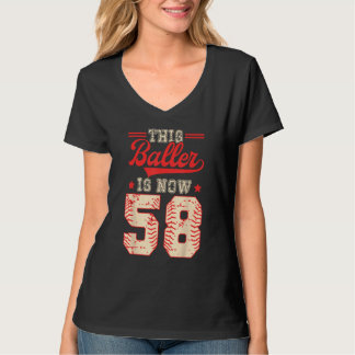 This Baller Is Now 58 Baseball Knuckleballer Home  T-Shirt