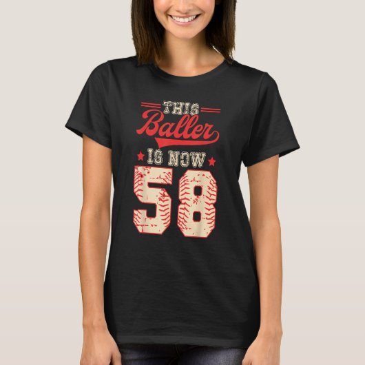 This Baller Is Now 58 Baseball Knuckleballer Home  T-Shirt (Vorderseite)