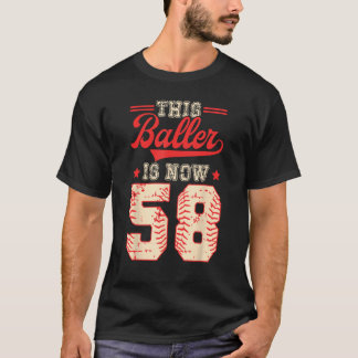 This Baller Is Now 58 Baseball Knuckleballer Home  T-Shirt