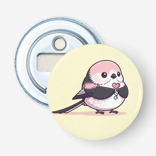 This bird is called a "Japanese long-tailed tit" Flaschenöffner (Vorderseite)