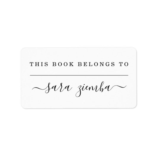This Book Belongs to Book Adressaufkleber (Vorne)