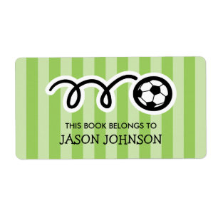 This book belongs to kids soccer bookplate