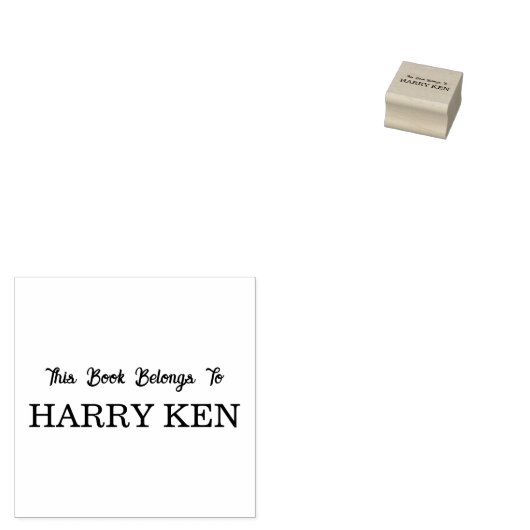 This Book Belongs To - Name Library Bookplate Kids Gummistempel (Stempel)