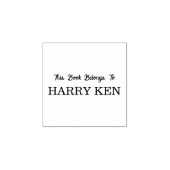 This Book Belongs To - Name Library Bookplate Kids Gummistempel (Prägung)