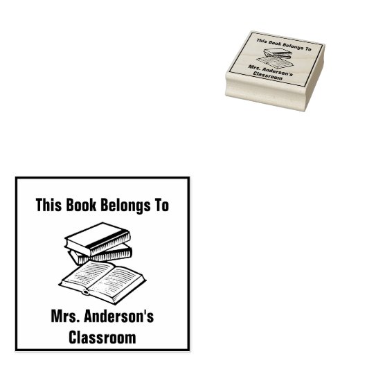 This Book Belongs To Teacher Name Classroom Gummistempel (Stempel)