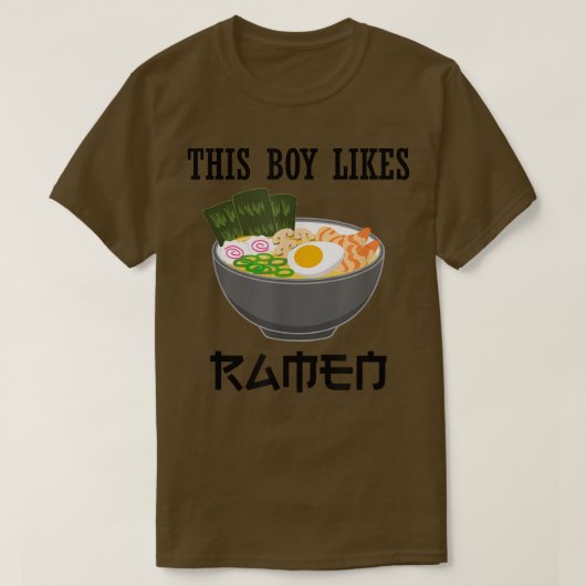 This Boy Likes Ramen Ironic Japanese Food Art  T-Shirt (Design vorne)
