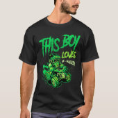 This Boy Loves 4 Wheeler ATV Quad Biker Grunge Sty T-Shirt (Vorderseite)