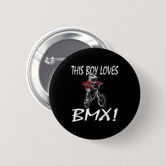 This Boy Loves Bmx, Kids Bmx  Button (Vorne & Hinten)