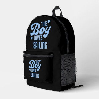This Boy Loves Sailing Funny Sailor Bedruckter Rucksack
