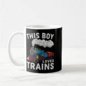 This Boy Loves Trains Railroad Train Wagon Lover K Kaffeetasse (Links)