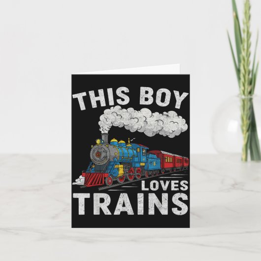 This Boy Loves Trains Railroad Train Wagon Lover K Karte (Vorderseite)
