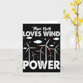 This Boy Loves Wind Wer, Windmill Turbine Technici Karte (Gelbe Blume)