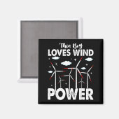 This Boy Loves Wind Wer, Windmill Turbine Technici Magnet (Vorderseite/Rückseite)