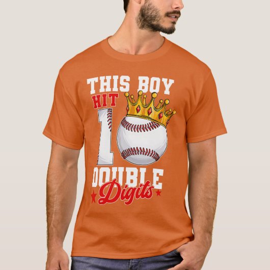 This Boy Now 10 Double Digits Baseball 10th Birthd T-Shirt (Vorderseite)
