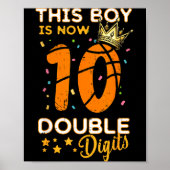 This Boy Now 10 Double Digits Crown 10th Birthday  Poster (Vorne)