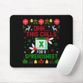 This Calls For A Spreadsheet Ugly Christmas  Mousepad (Mit Mouse)