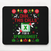 This Calls For A Spreadsheet Ugly Christmas Mousepad (Vorne)