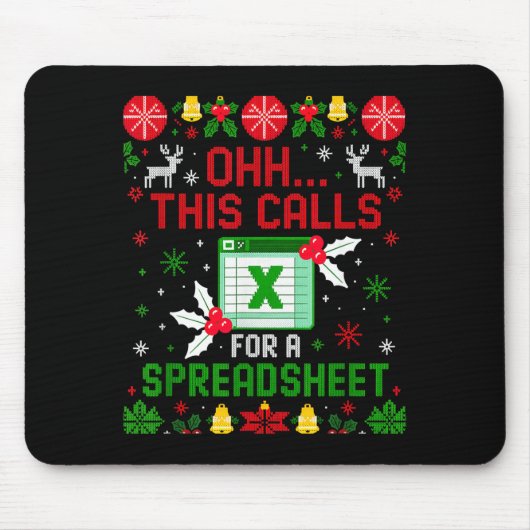 This Calls For A Spreadsheet Ugly Christmas  Mousepad (Vorne)