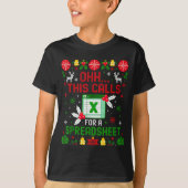 This Calls For A Spreadsheet Ugly Christmas T-Shirt (Vorderseite)