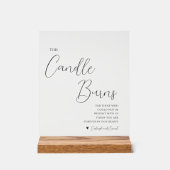 This Candle Burns Memorial Wedding Acrylic Sign Acrylschild (Vorderseite)