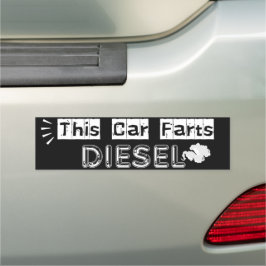 This Car Farts Diesel Witty Joke Auto Magnet