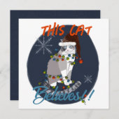 This Cat Believes Holiday Card Dankeskarte (Vorne/Hinten)