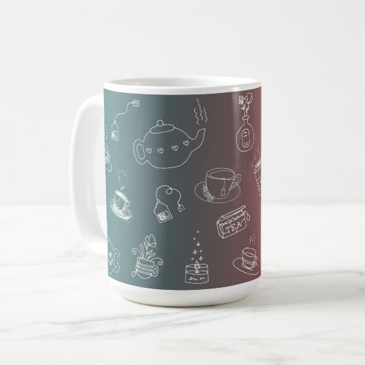 This charming tea and coffee doodle pattern featur kaffeetasse (Vorderseite Links)