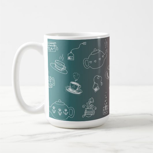 This charming tea and coffee doodle pattern featur kaffeetasse (Links)