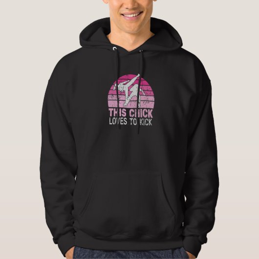 This Chick loves to kick girl  retro ginga capoeir Hoodie (Vorderseite)
