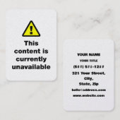 ⚠ This Content Is Currently Unavailable Visitenkarte (Vorne/Hinten)