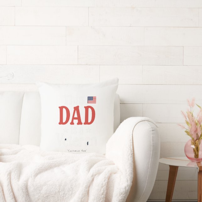 This Dad is a Veteran Pillow – Heartfelt Gift Kissen (Liege)