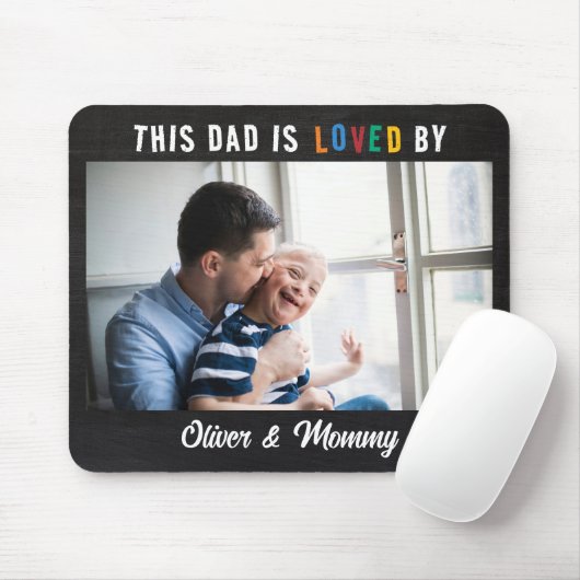 This Dad Is Loved By Add Photo & Names Mousepad (Mit Mouse)