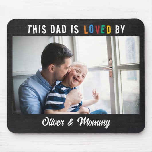 This Dad Is Loved By Add Photo & Names Mousepad (Vorne)