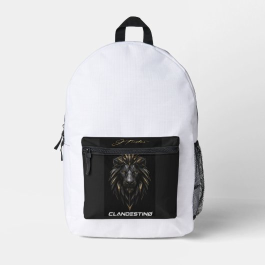 This dark lion backpack design bedruckter rucksack (Vorderseite)