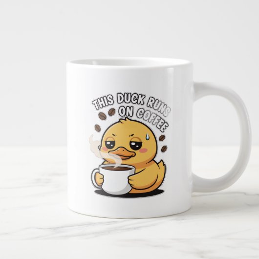 This Duck Runs on Coffee Cute Duck Coffee Mug Jumbo-Tasse (Rechts)