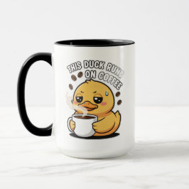 This Duck Runs on Coffee Cute Duck Coffee Mug Tasse