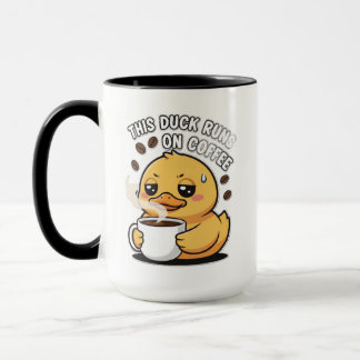 This Duck Runs on Coffee Cute Duck Coffee Mug Tasse